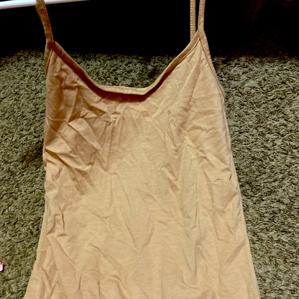 Tan tank top spaghetti strap